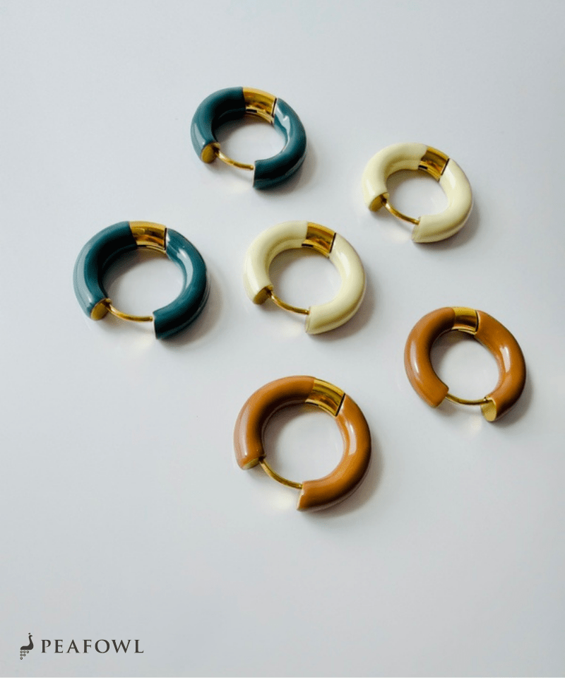 Color Hoop Pierce - peafowl