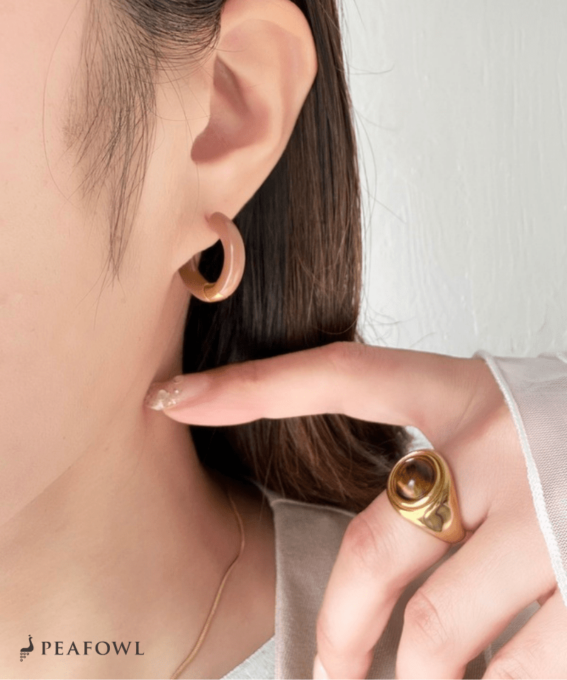 Color Hoop Pierce - peafowl