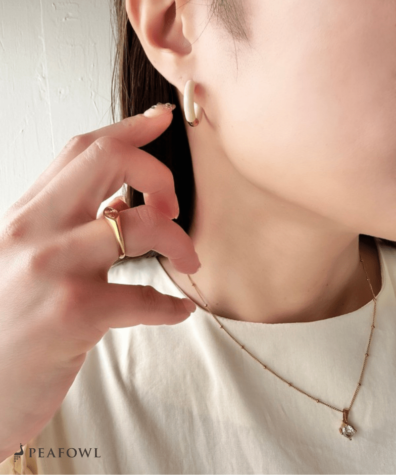 Color Hoop Pierce - peafowl