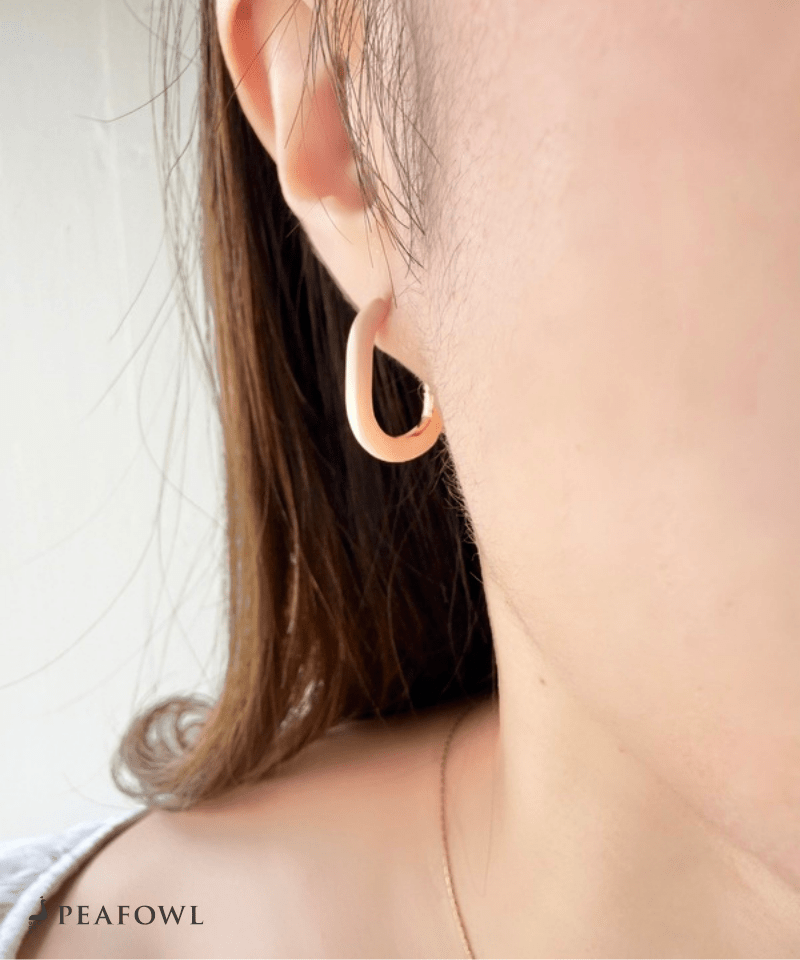Color Square Hoop Pierce - peafowl