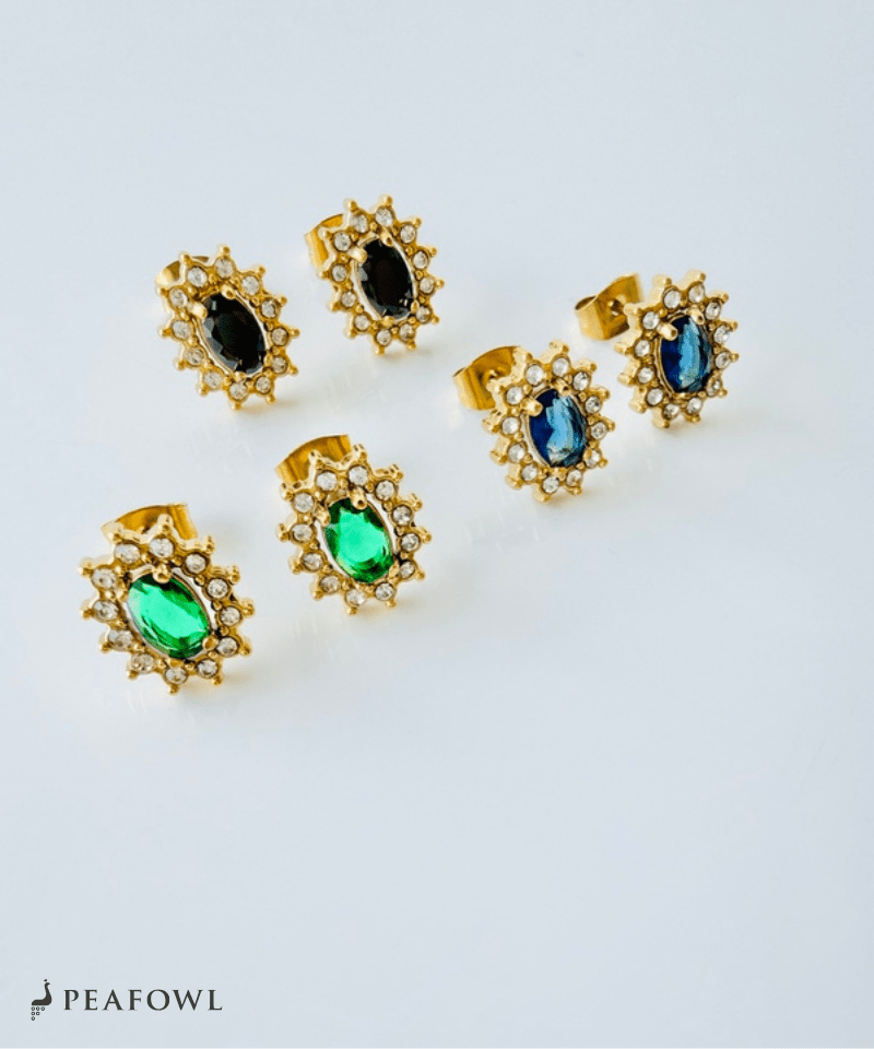 Crown Zircon Pierce - peafowl