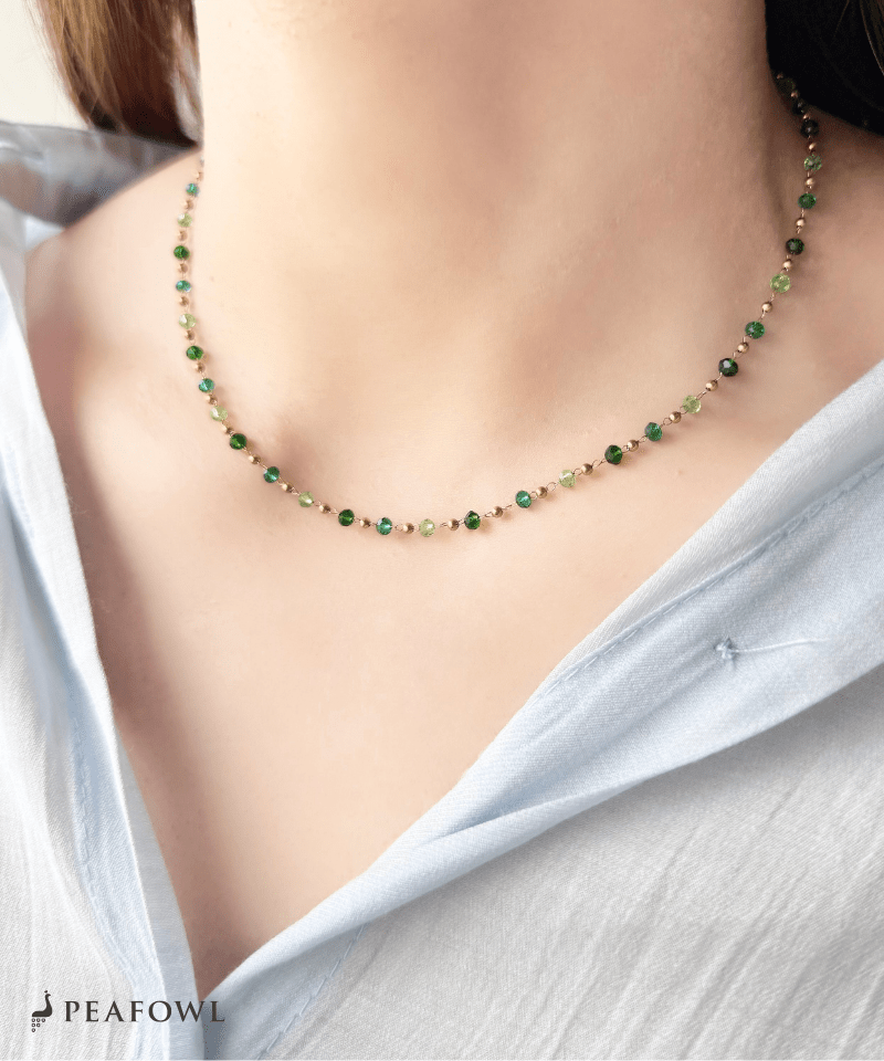 Crystal Beads Necklace - peafowl