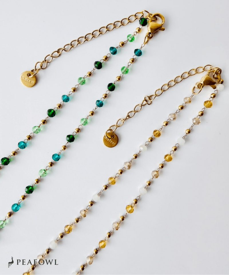 Crystal Beads Necklace - peafowl