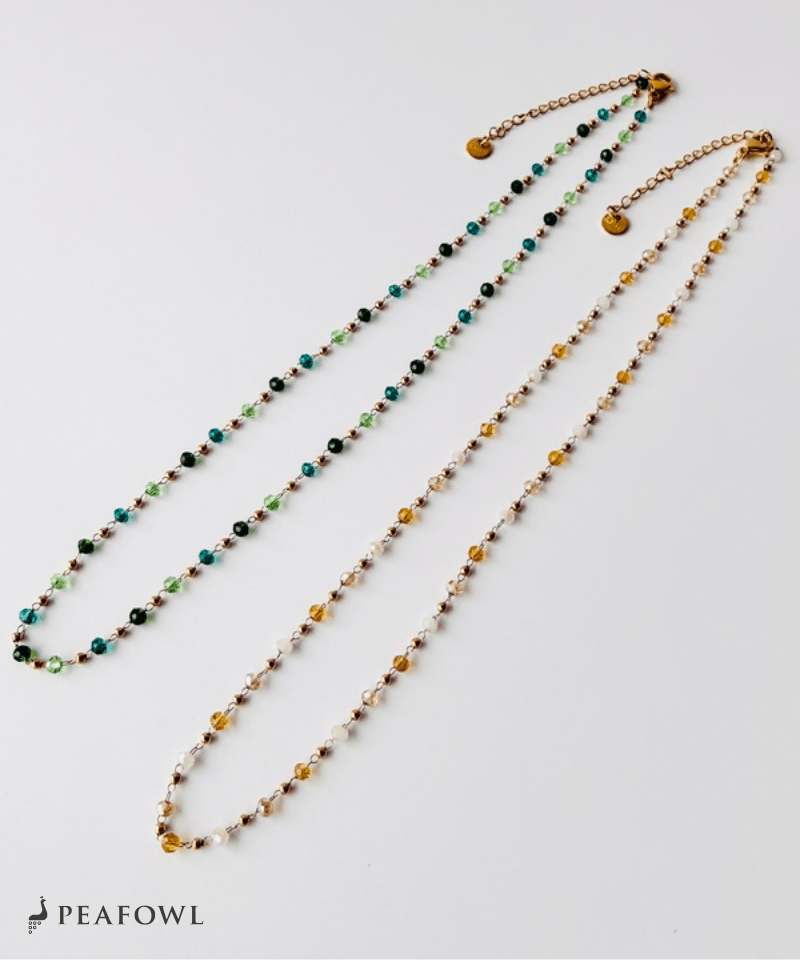 Crystal Beads Necklace - peafowl