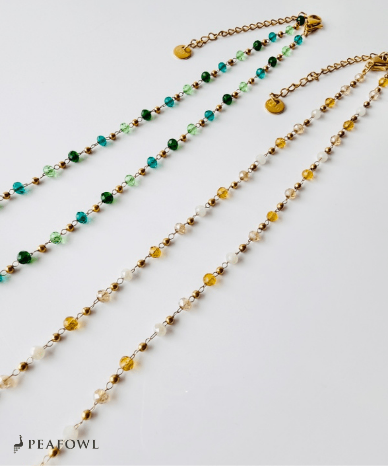 Crystal Beads Necklace - peafowl