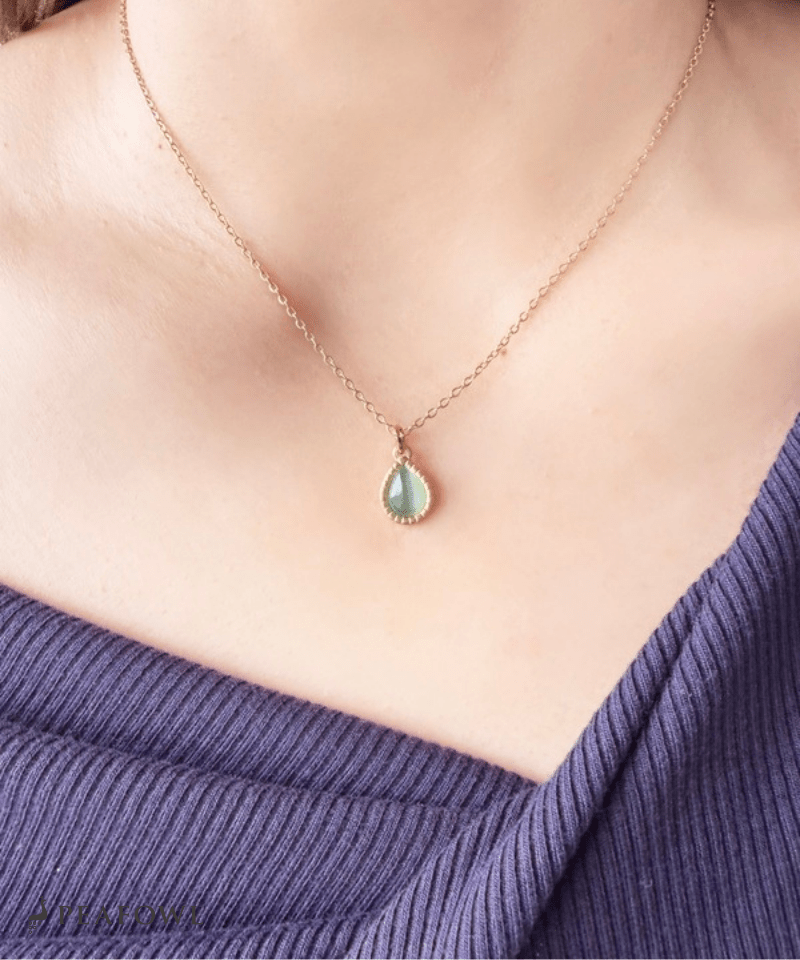 Drop Charm Necklace - peafowl
