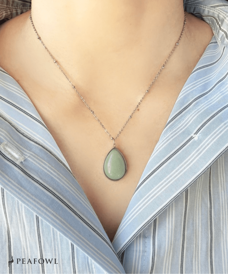 Drop Station Necklace - peafowl