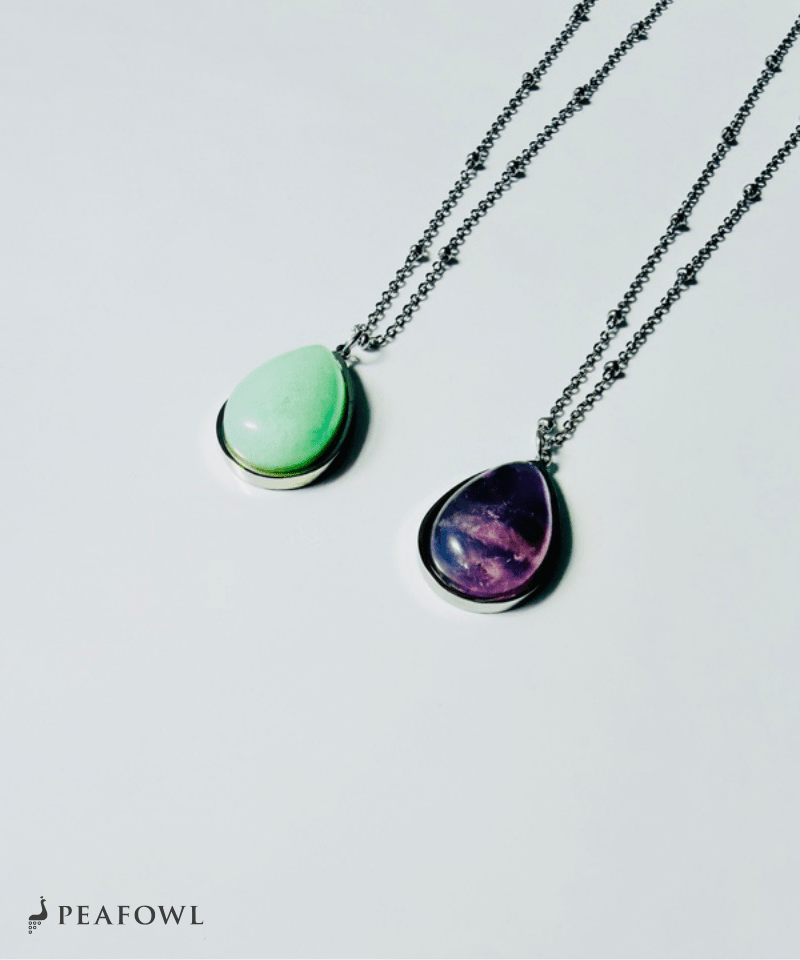 Drop Station Necklace - peafowl