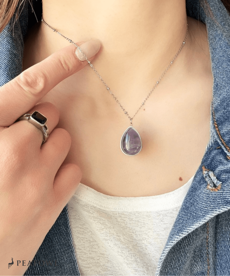 Drop Station Necklace - peafowl