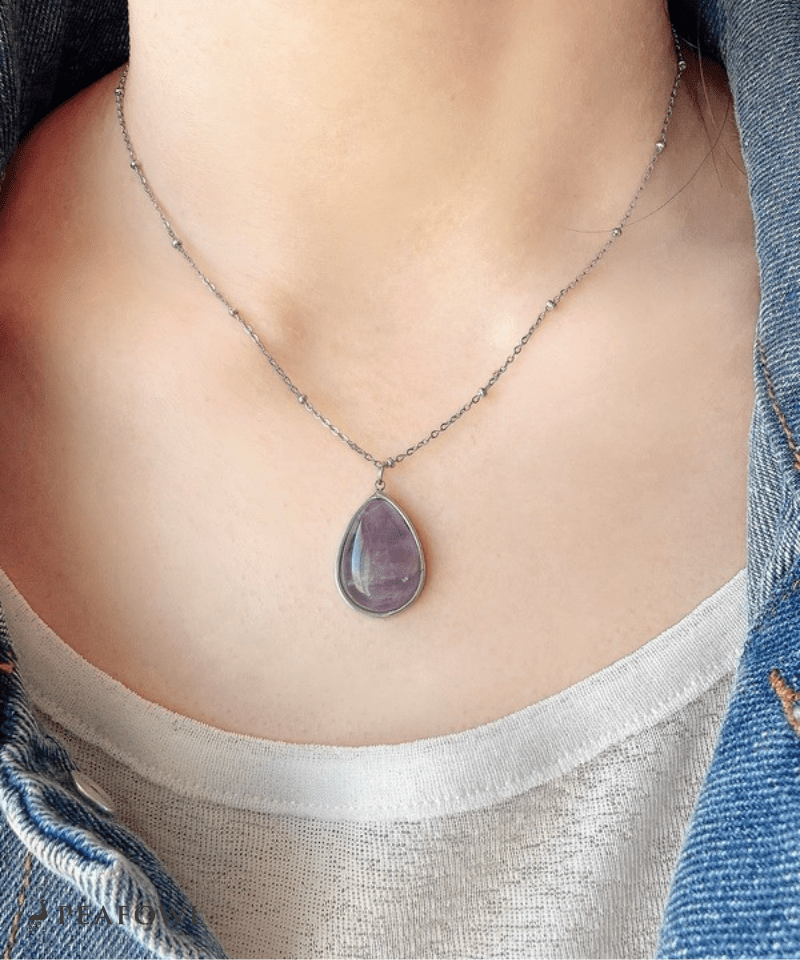Drop Station Necklace - peafowl