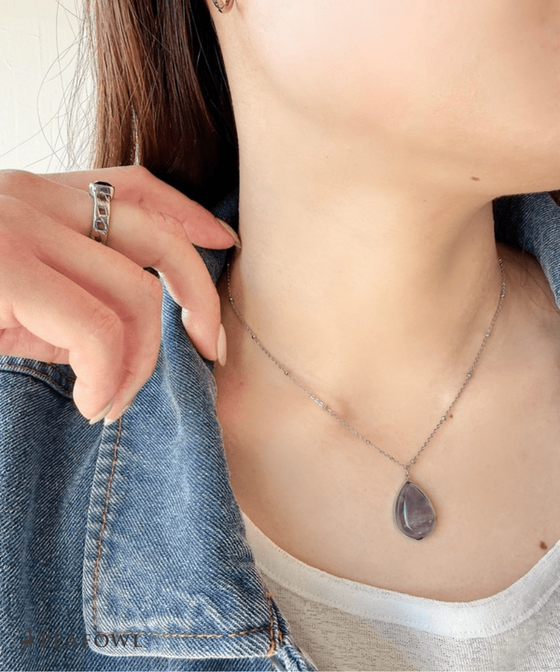 Drop Station Necklace - peafowl