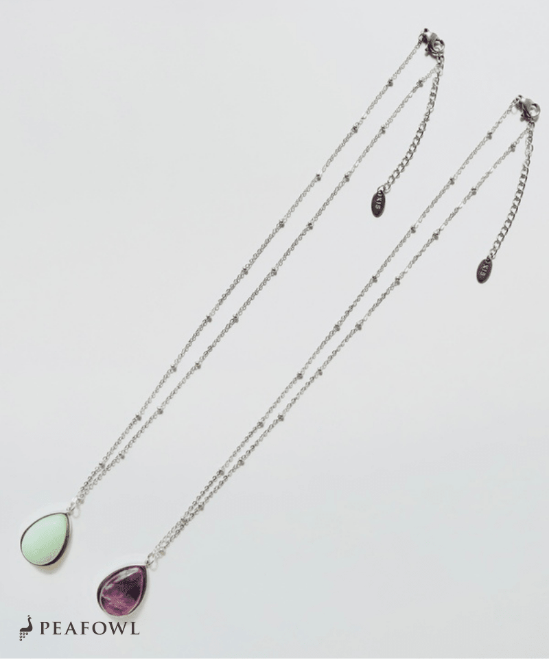 Drop Station Necklace - peafowl