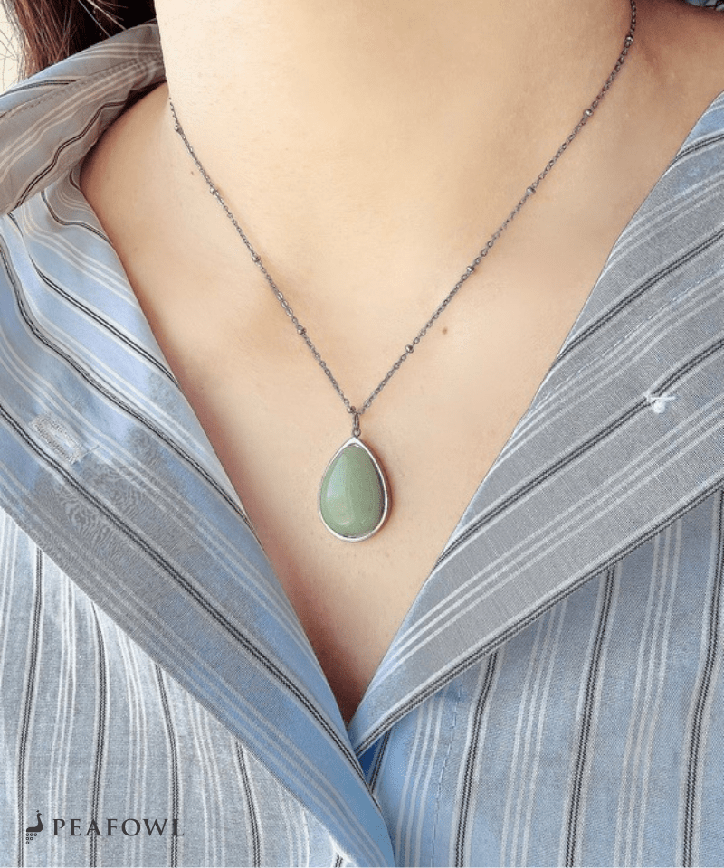 Drop Station Necklace - peafowl