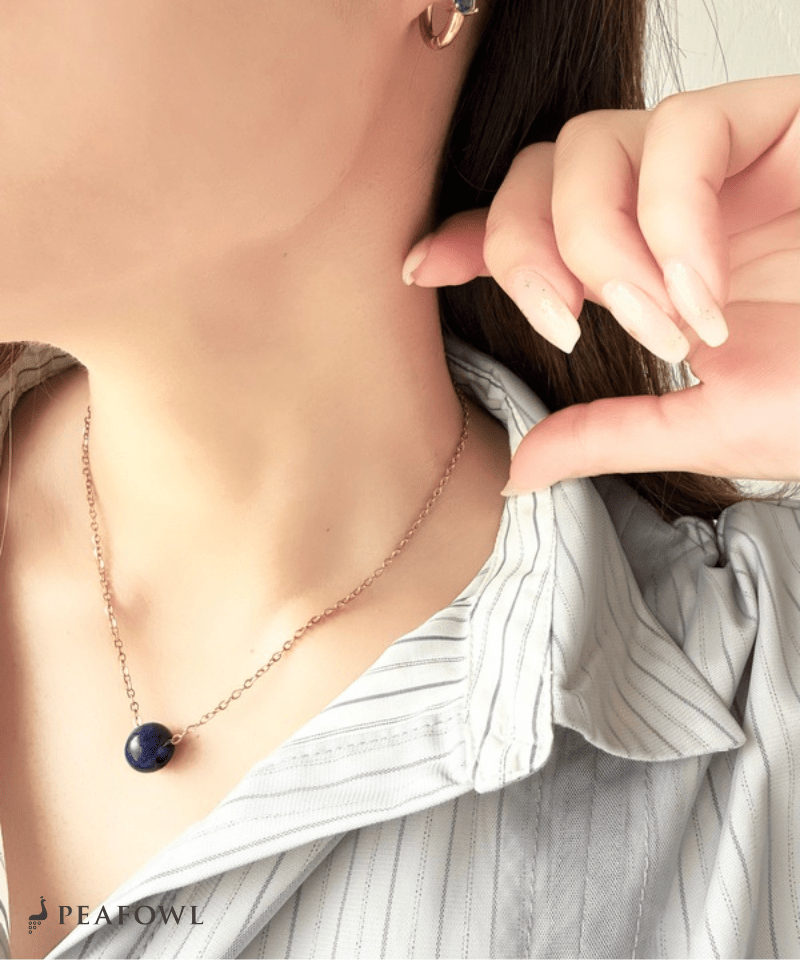 Drop Stone Necklace - peafowl