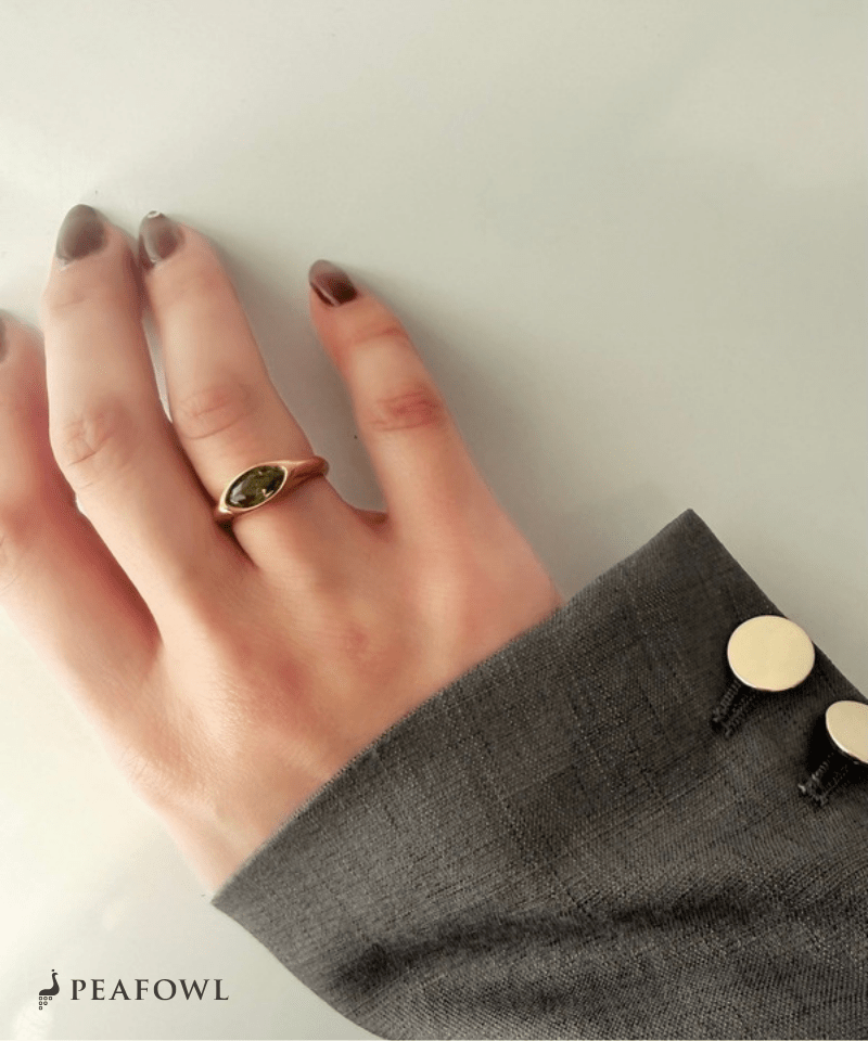 Drop Zircon Ring - peafowl