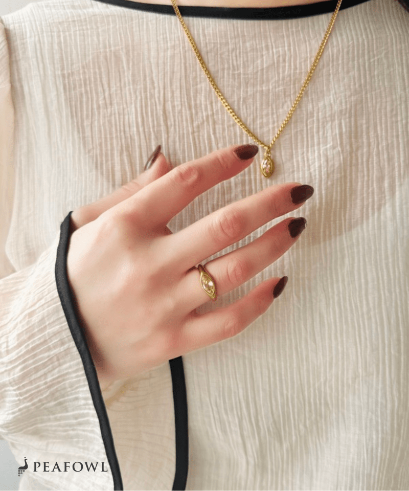 Drop Zircon Ring - peafowl