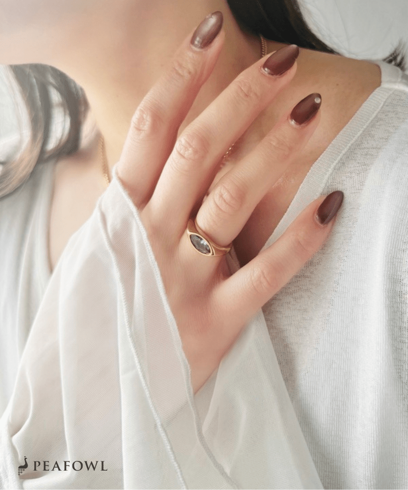 Drop Zircon Ring - peafowl