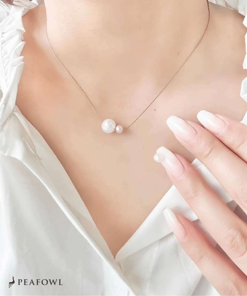 Duet Pearl Necklace - peafowl