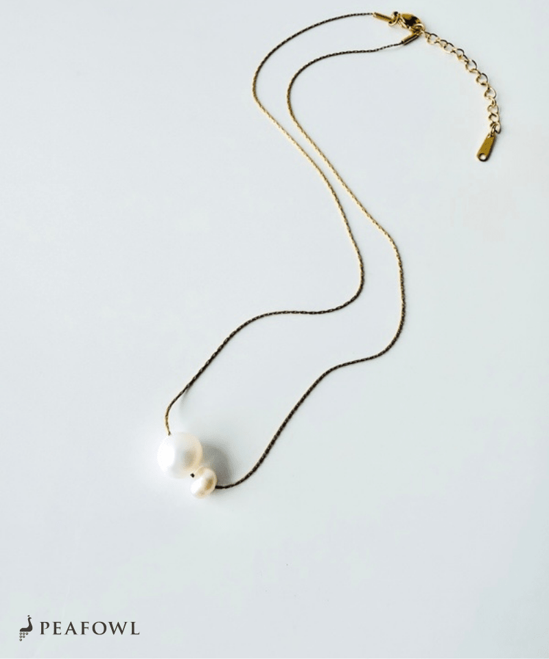 Duet Pearl Necklace - peafowl