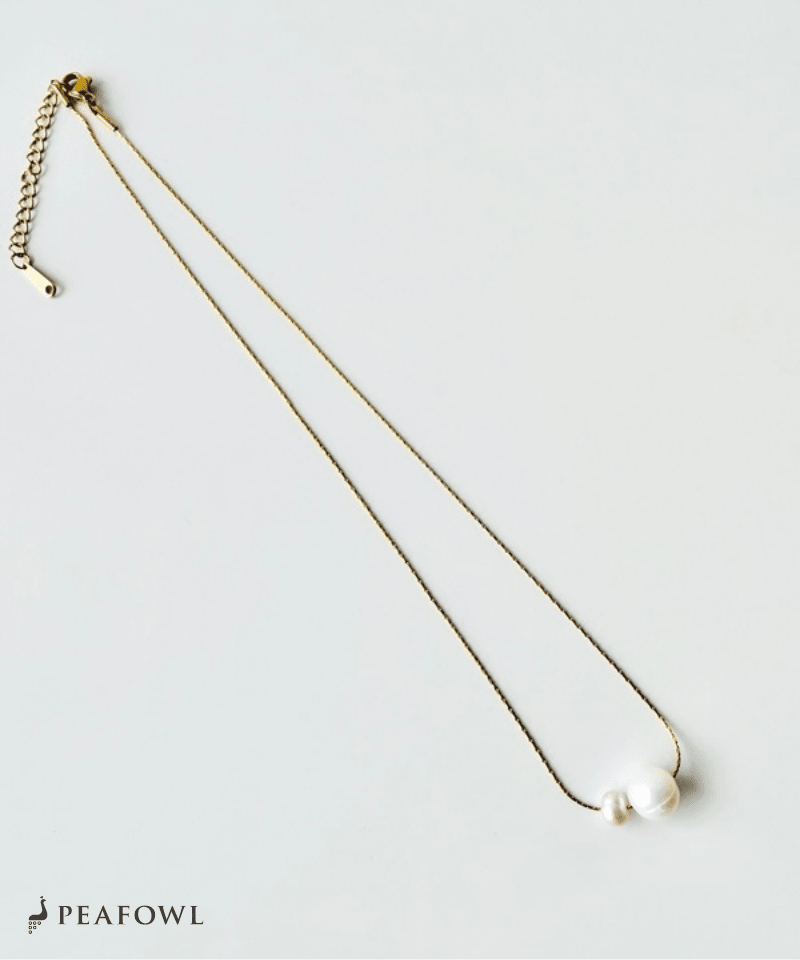 Duet Pearl Necklace - peafowl