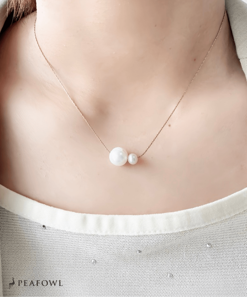 Duet Pearl Necklace - peafowl