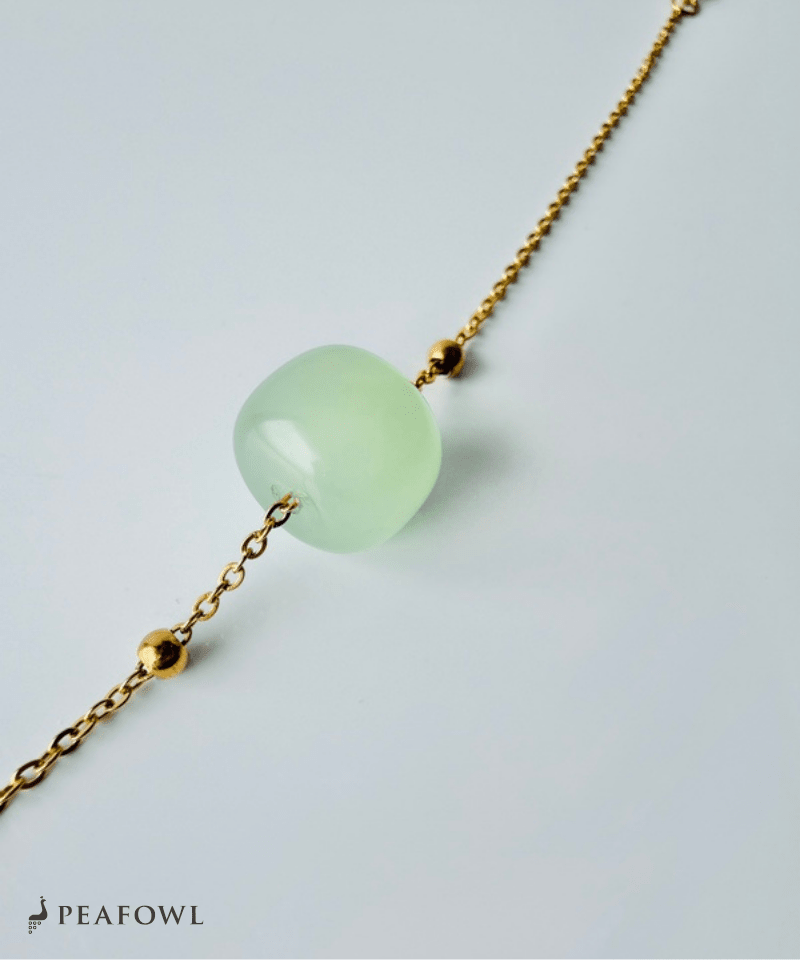 Green Stone Bracelet - peafowl