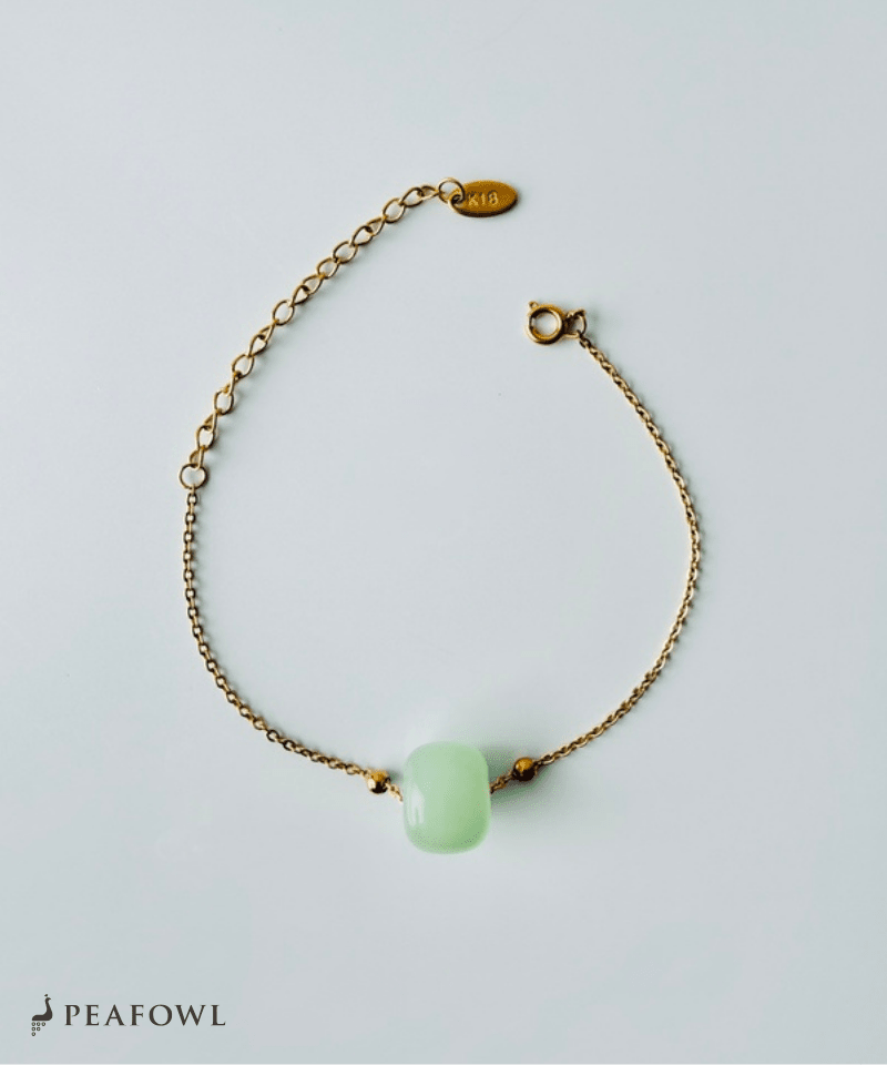 Green Stone Bracelet - peafowl
