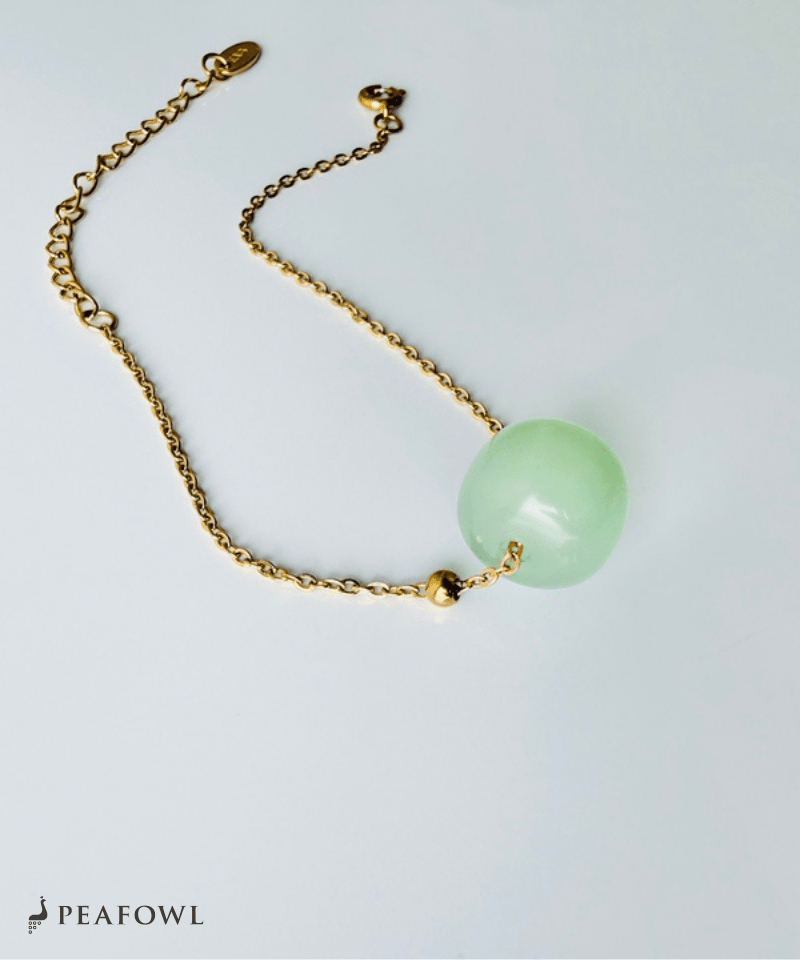 Green Stone Bracelet - peafowl