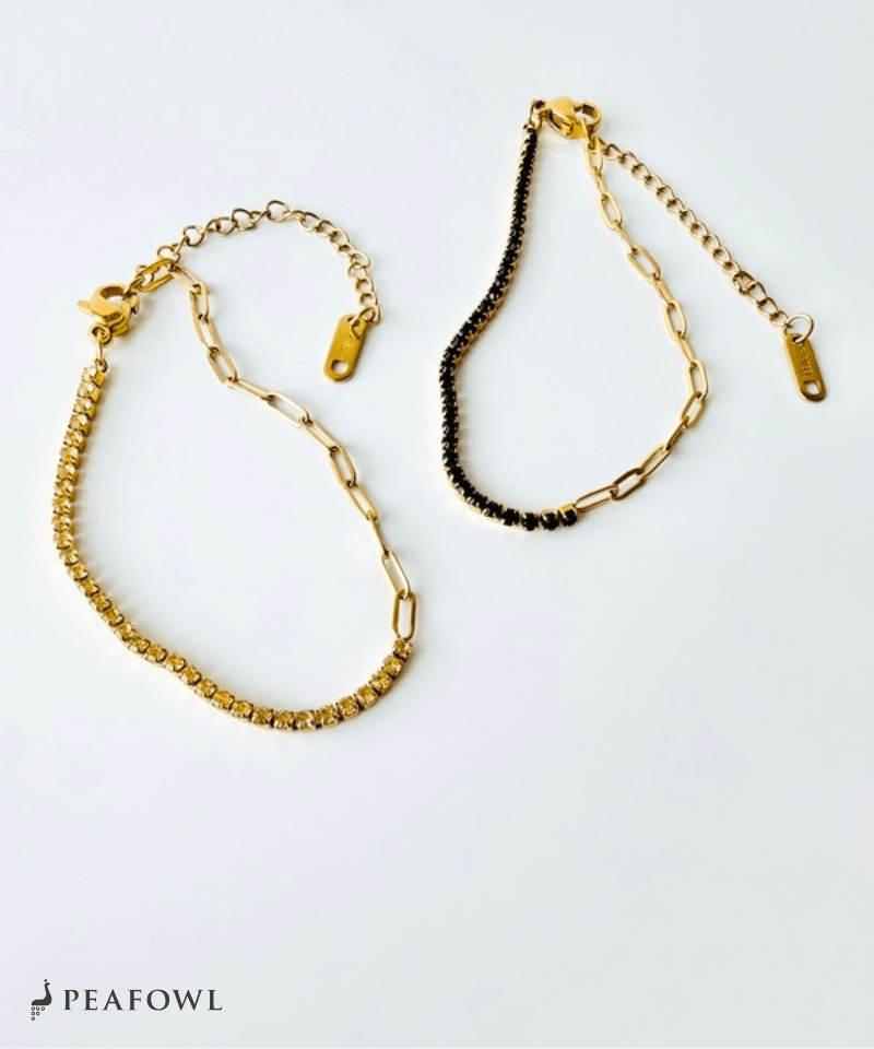 Half Stone Chain Bracelet - peafowl