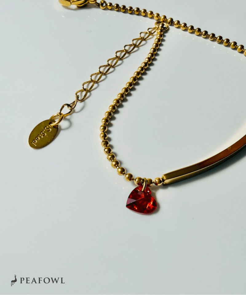 Heart Bar Bracelet - peafowl