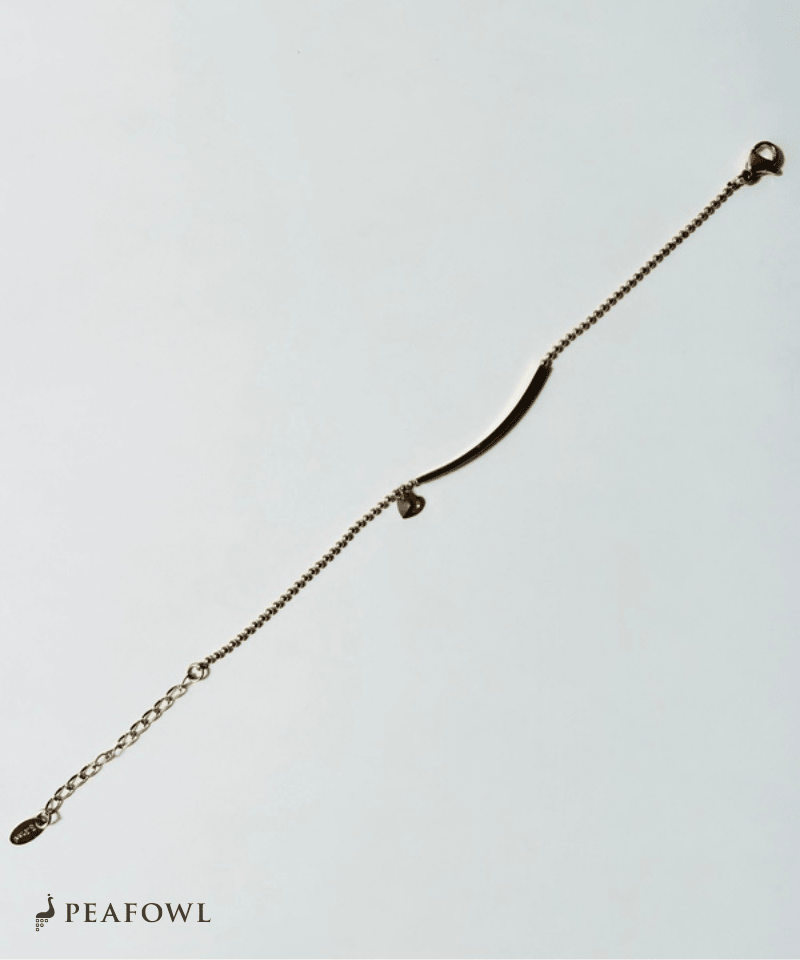 Heart Bar Bracelet - peafowl