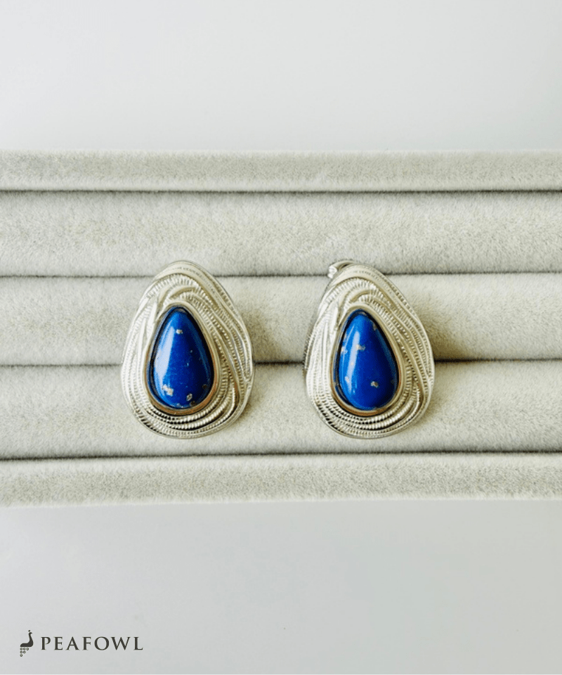 Lapis Wave Frame Pierce - peafowl