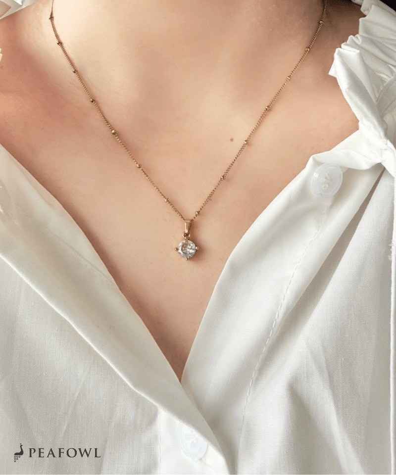 Luminous Round Necklace - peafowl
