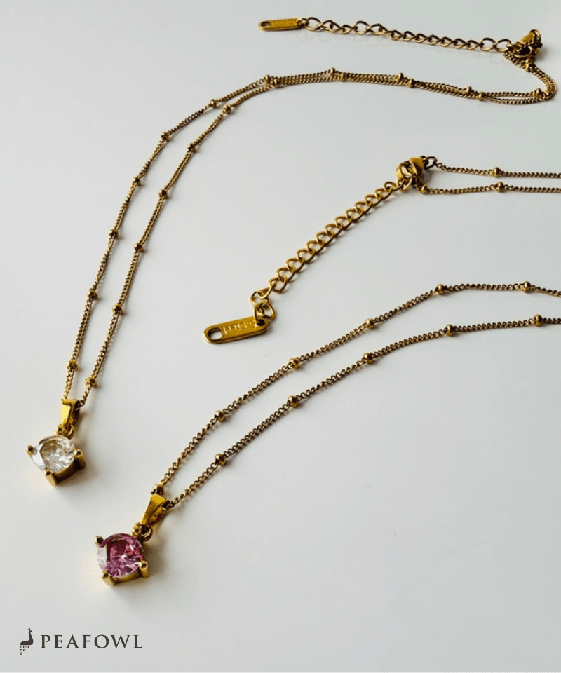 Luminous Round Necklace - peafowl