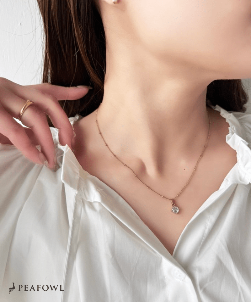 Luminous Round Necklace - peafowl