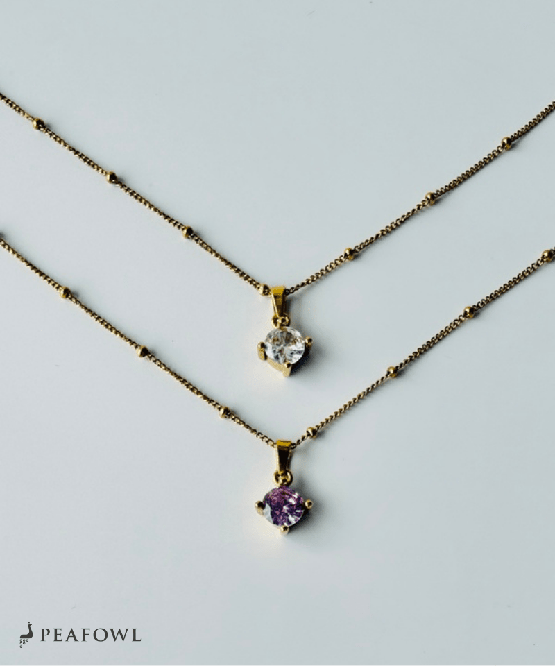 Luminous Round Necklace - peafowl