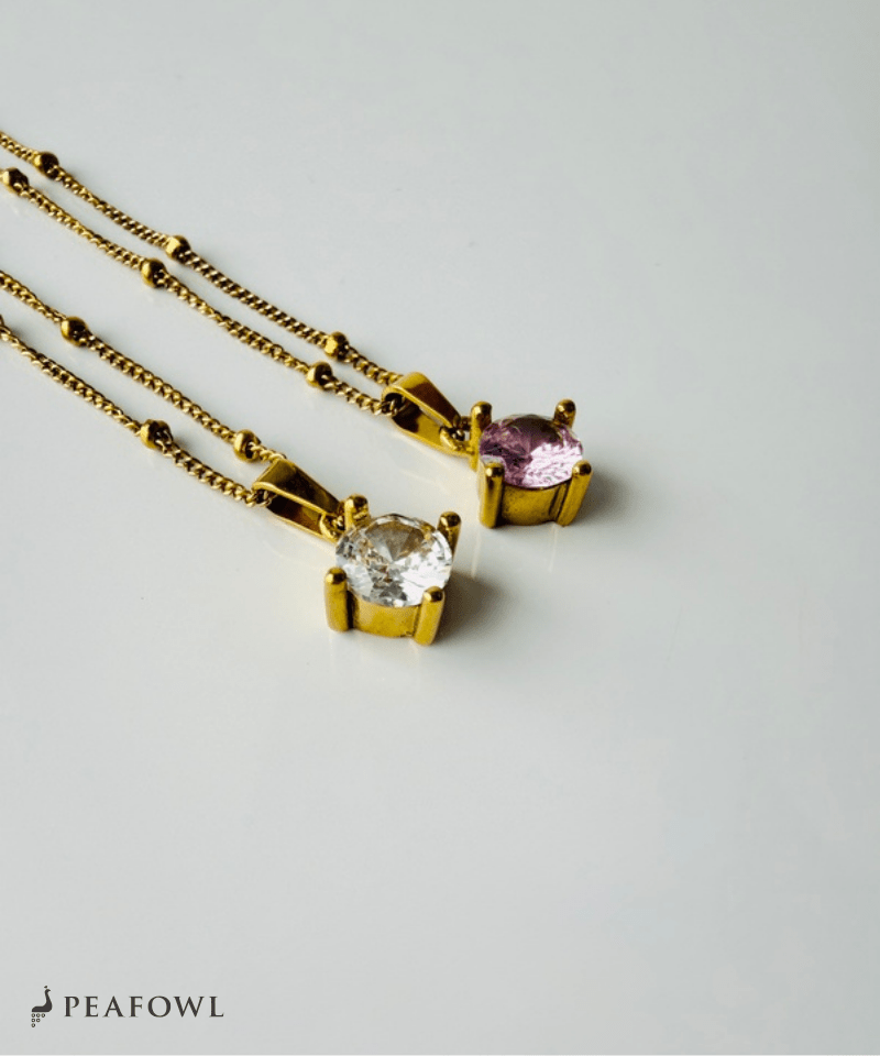 Luminous Round Necklace - peafowl
