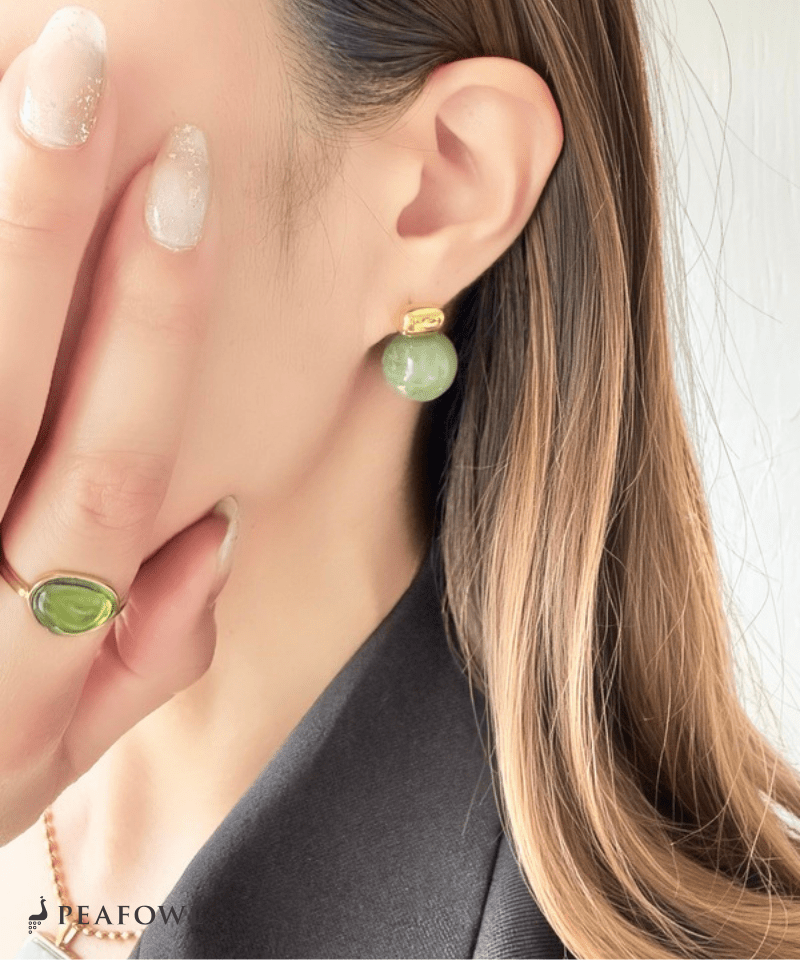 Marble Ball Pierce - peafowl