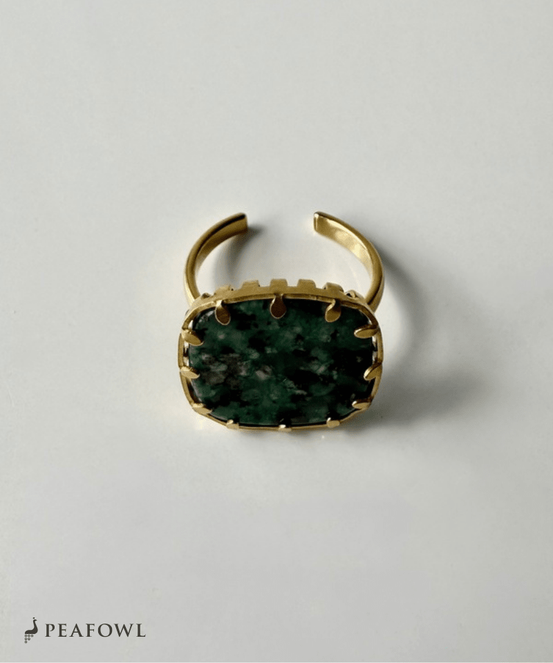 Marble Green Ring - peafowl