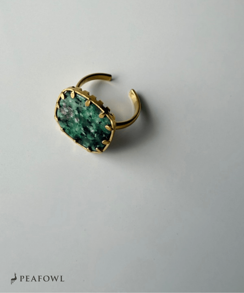Marble Green Ring - peafowl