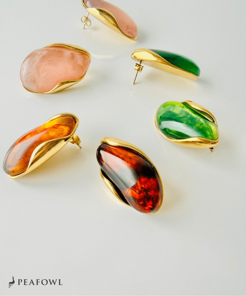 Marble Stone Pierce - peafowl