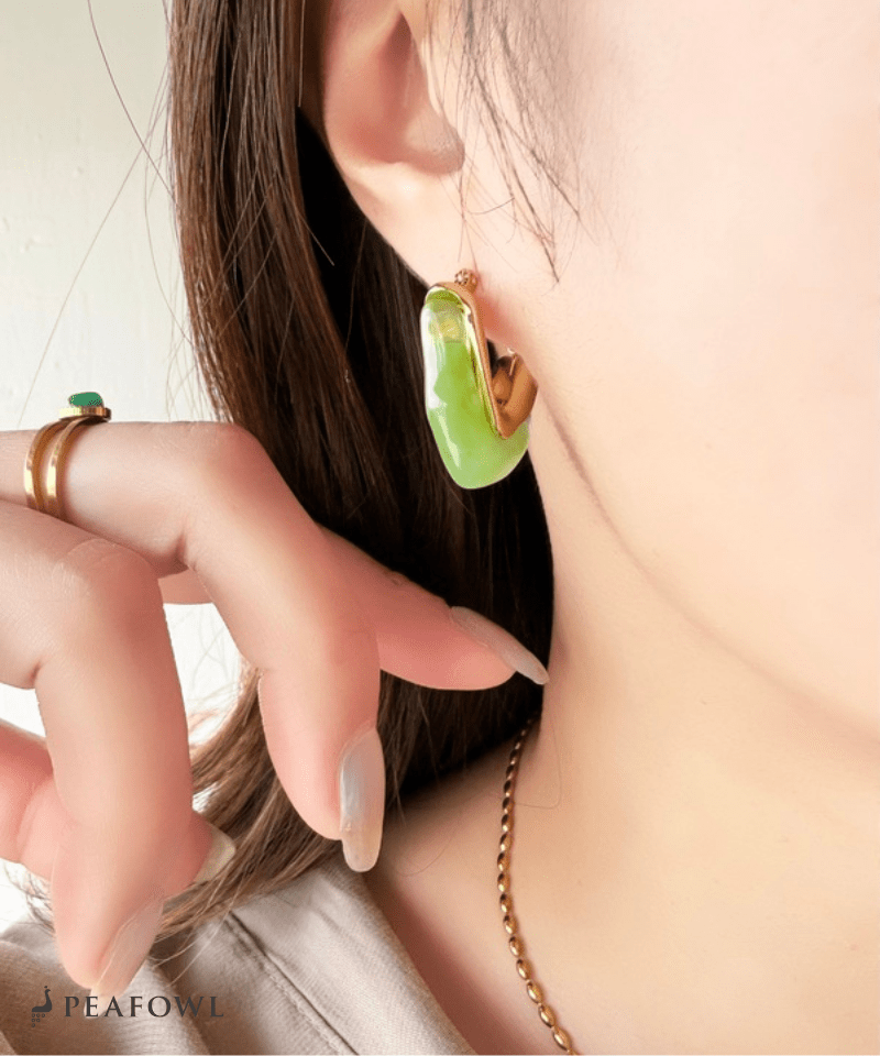 Marble Wave Line Pierce - peafowl