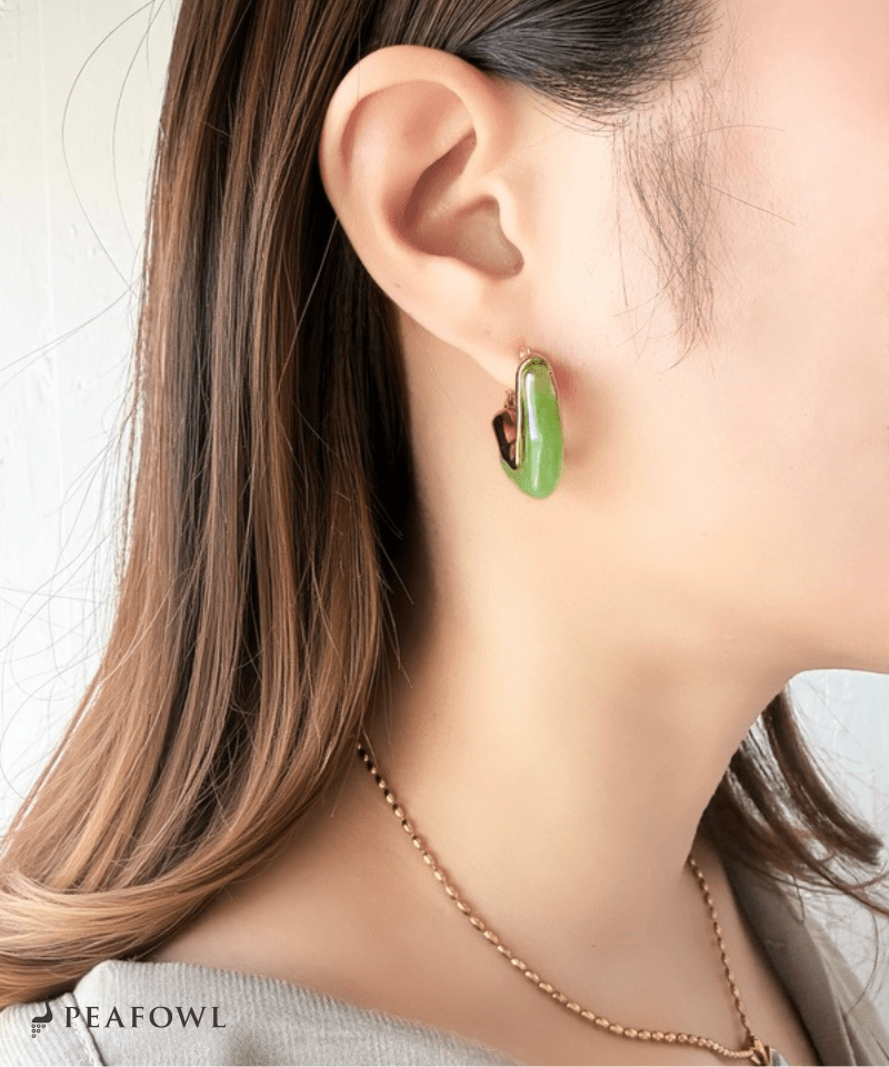 Marble Wave Line Pierce - peafowl