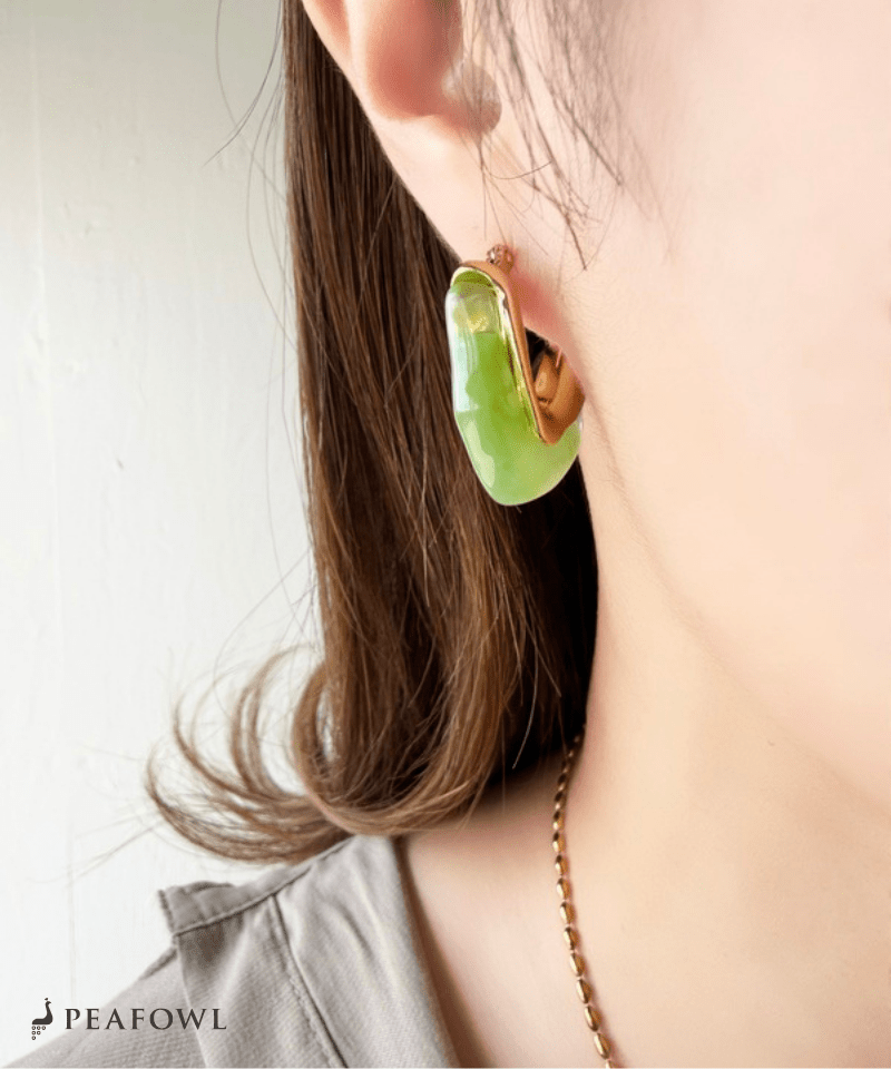 Marble Wave Line Pierce - peafowl