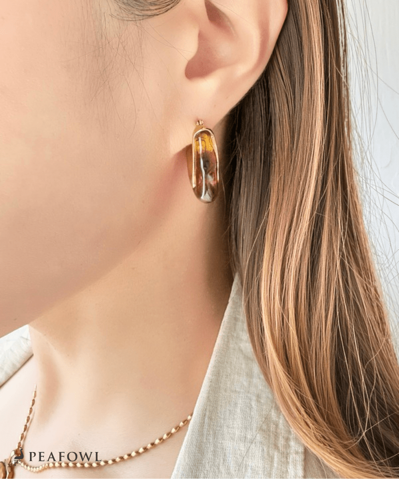 Marble Wave Line Pierce - peafowl