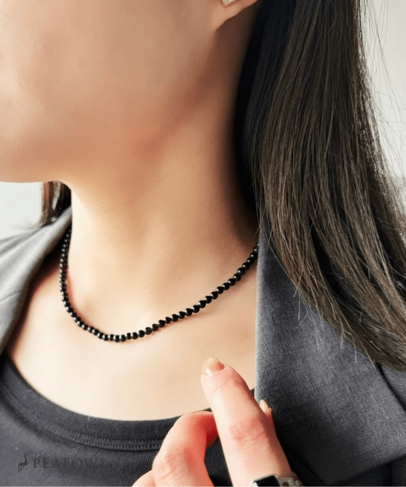 Natural Color Stone Necklace - peafowl
