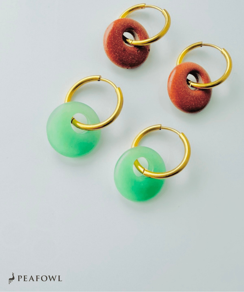 Nuance Stone Circle Pierce - peafowl
