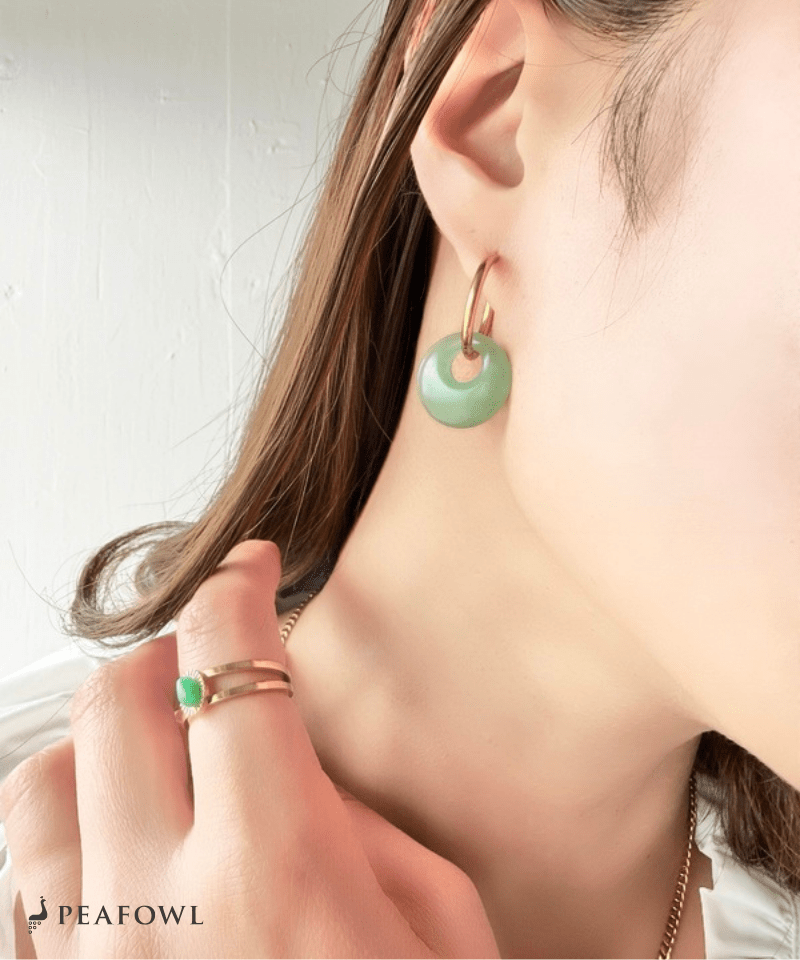 Nuance Stone Circle Pierce - peafowl