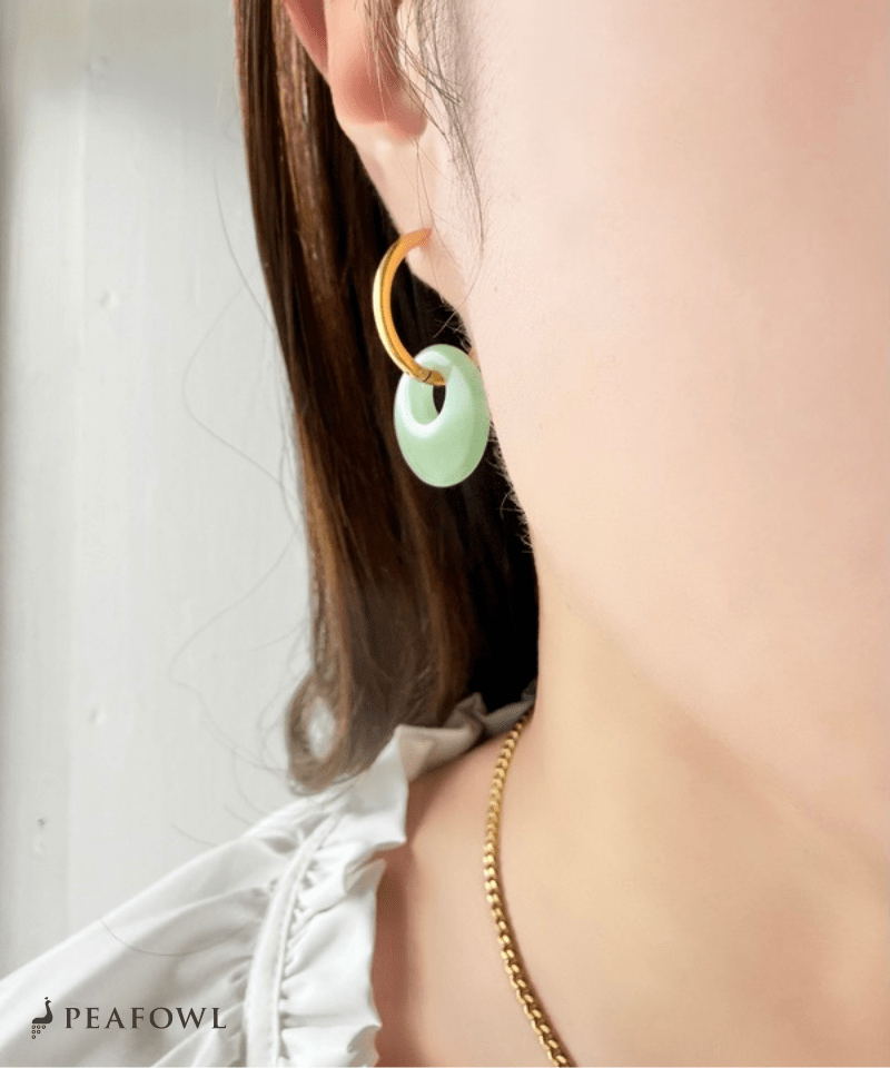 Nuance Stone Circle Pierce - peafowl