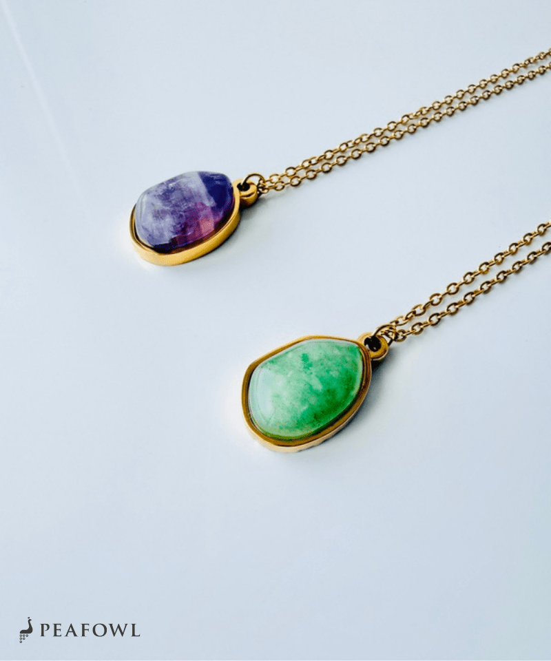 Nuance Stone Necklace - peafowl
